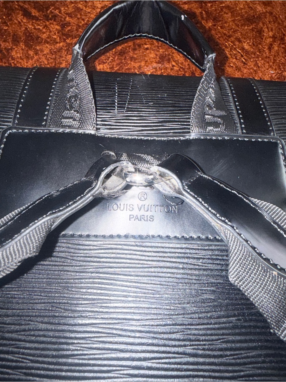 Supreme Black Textured Leather Backpack with Front Pockets - Picture 6 of 7